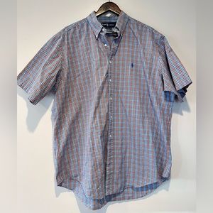 Polo Ralph Lauren Classic Fit Short Sleeve Button Down Shirt Blue XL